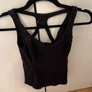 Black lululemon strappy back tank top